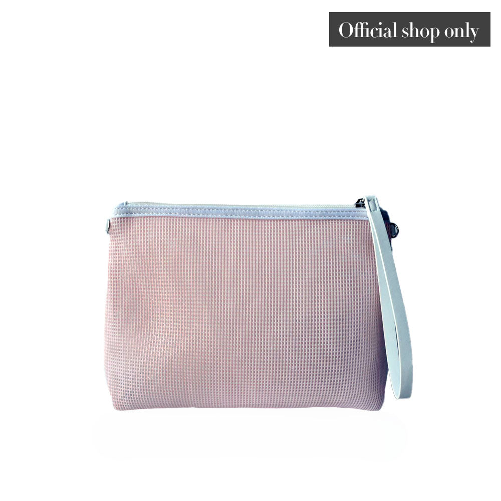 【公式ショップ限定】透け感ありネスト素材ポーチ〈ピンク〉
