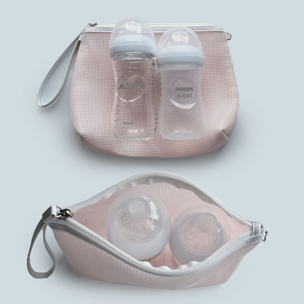 【公式ショップ限定】透け感ありネスト素材ポーチ〈ピンク〉